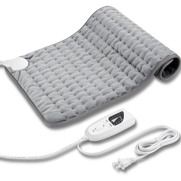 Electric Heating Pad for Dry Moist Heat with Timer Auto Temp Off Light Gray - Picture 1 of 8